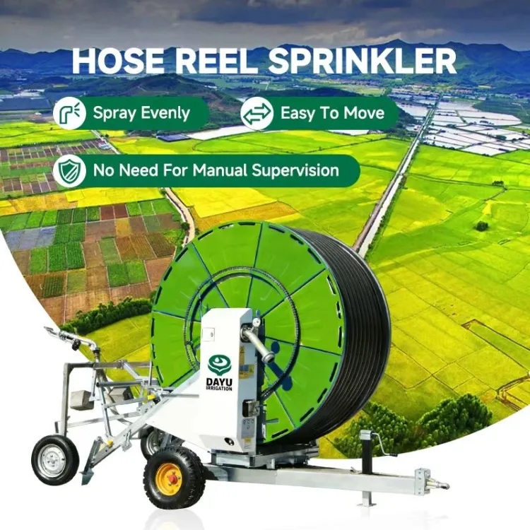 Design Farm Mobile Irrigation Sprinkler System Traveling Rain Gun Water Hose Reel Irrigation Sprinkler Machine — image 2