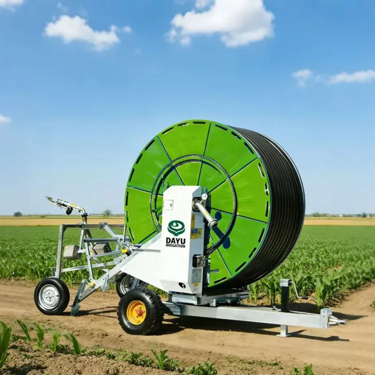 Design Farm Mobile Irrigation Sprinkler System Traveling Rain Gun Water Hose Reel Irrigation Sprinkler Machine — image 3