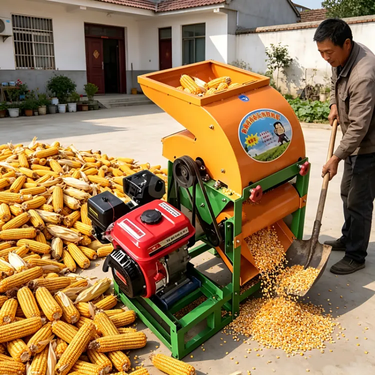 Heavy Duty Corn Thresher Gasoline Powered Maize Sheller for Continuous Farm Processing Work — image 3