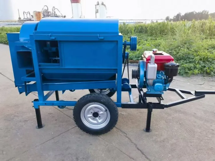 Sanfagri Portable Sorghum Thresher 12HP Diesel Engine 800kg/h Capacity Steel Construction High 1 Year Warranty Small Farm — image 1
