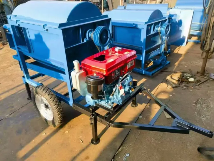 Sanfagri Portable Sorghum Thresher 12HP Diesel Engine 800kg/h Capacity Steel Construction High 1 Year Warranty Small Farm — image 3