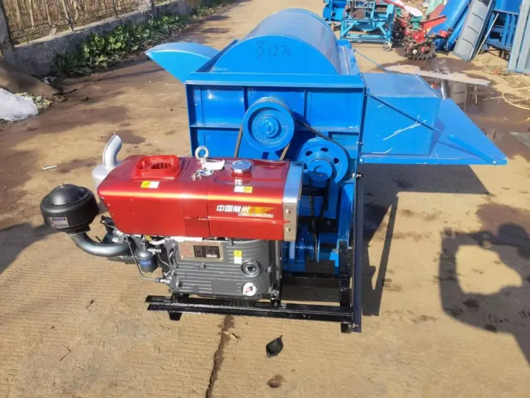 Sanfagri Portable Sorghum Thresher 12HP Diesel Engine 800kg/h Capacity Steel Construction High 1 Year Warranty Small Farm — image 4