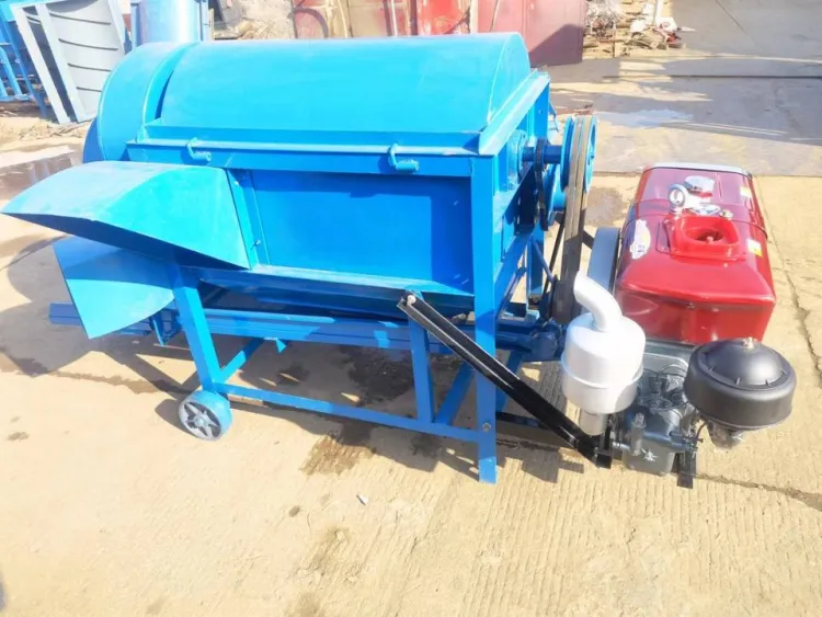 Sanfagri Portable Sorghum Thresher 12HP Diesel Engine 800kg/h Capacity Steel Construction High 1 Year Warranty Small Farm — image 5