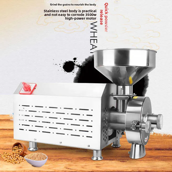 Stainless Steel Commercial Electric Flour Milling Machine Corn Cassava Mill Machine Peanut Chili Mill Grinder — image 7