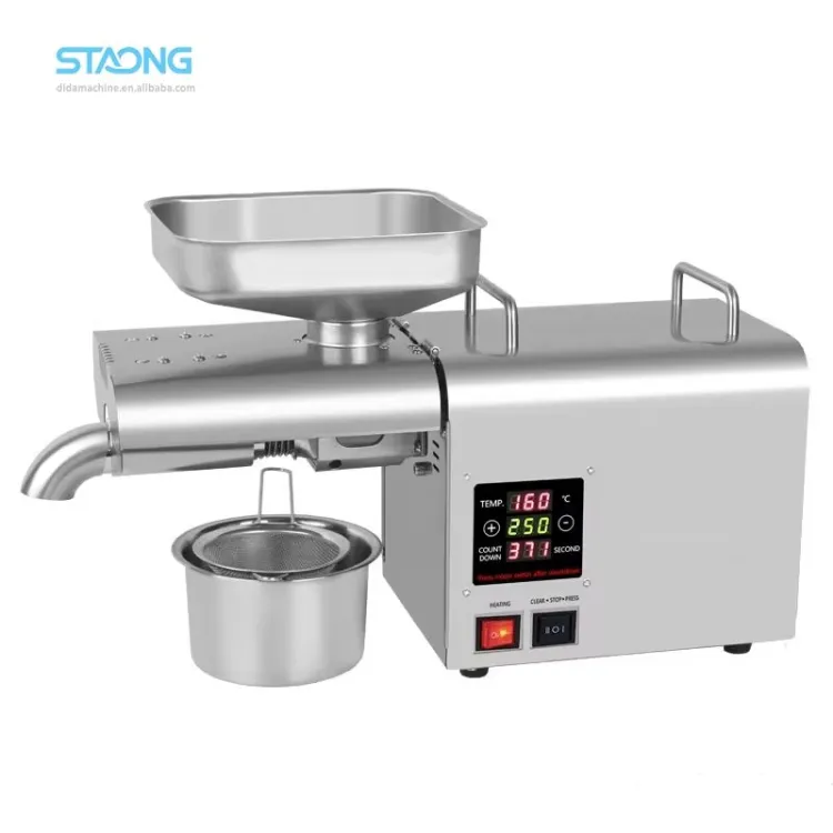 5-7KG/H Small Stainless Steel Portable Digital Cooking Peanut Sunflower Almond Walnut Extracting Oil Expeller Machine — image 4