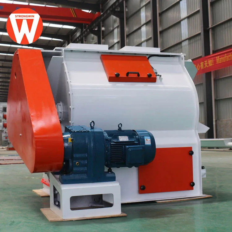 Strongwin Double Shaft Stainless Steel Paddle Mixer Poultry Feed Mixer Machine High 500kg/h Capacity 380V Three Phase — image 4