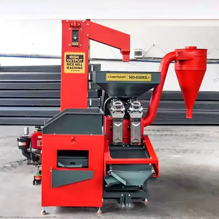 Grain Combined Paddy Rice Cleaner and De-Stoner 11HP Diesel Rice Mill 11HP Portable Paddy Polisher Destoner Machine for Farm Use — image 2