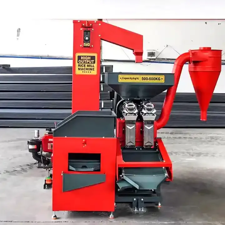 Grain Combined Paddy Rice Cleaner and De-Stoner 11HP Diesel Rice Mill 11HP Portable Paddy Polisher Destoner Machine for Farm Use — image 7