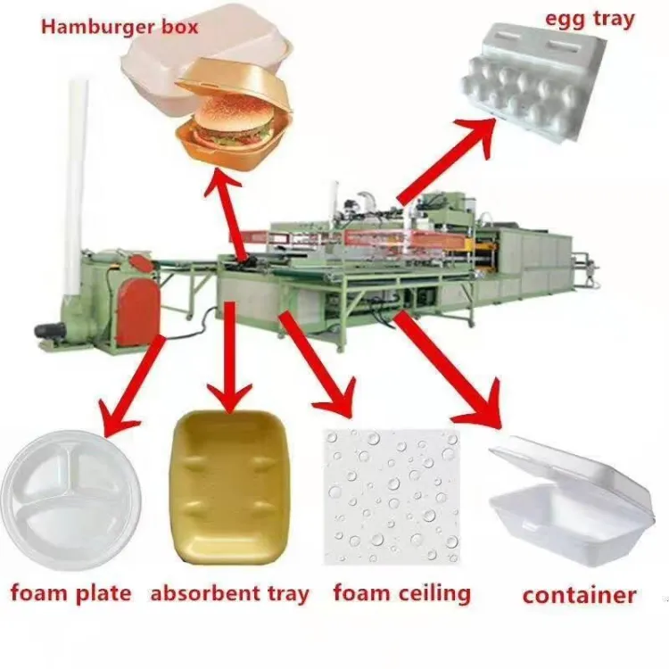 PS Foam Plate Dish Making Machine Food Box Tray Disposable Foam Plates Foam Dishes Production Line — image 6