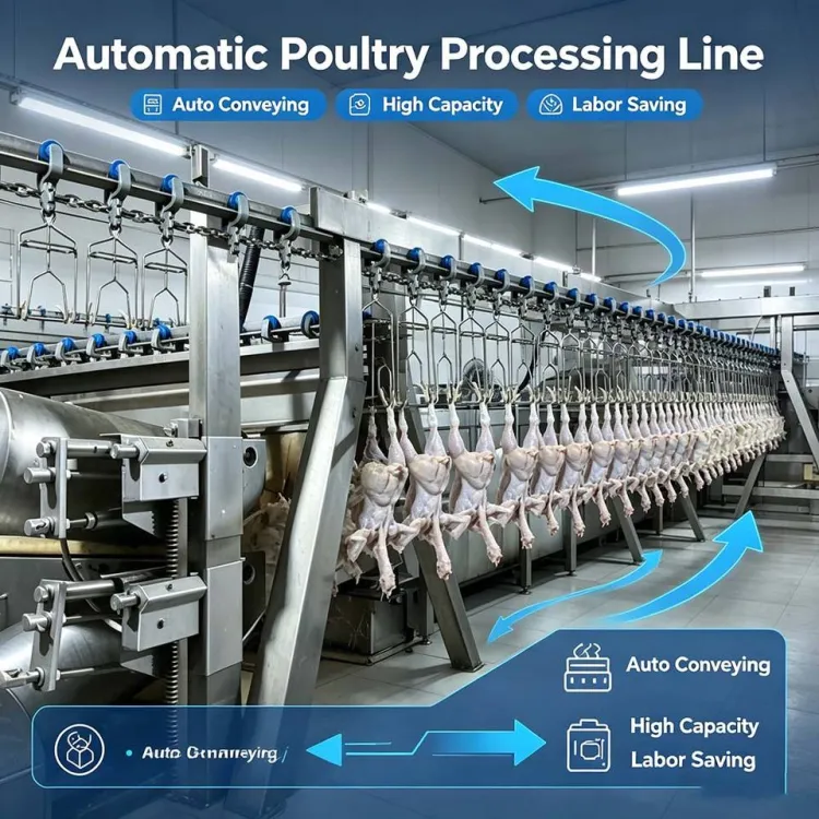 Integrated Full Auto Poultry Slaughter Processing Line SUS304 Equipment for Chicken Duck Goose Abattoir Deposit Only — image 2