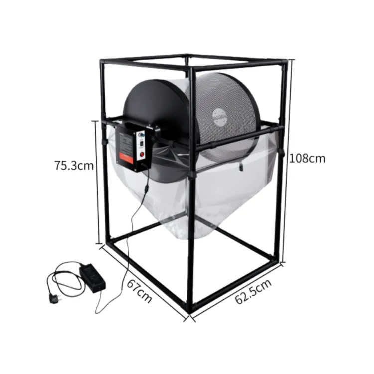 Variable Speed Electric Rotary Tumbler Trimmer Mesh Drum Harvest Leaf Trimming Machine for Herbs Flowers Post-harvest Processing — image 2