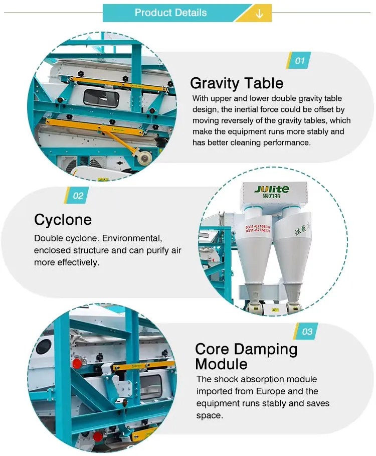High Capacity 40t/h Dust 99% Grain Cleaning Corn Wheat Sorghum Seed Destoner Cleaning Machine — image 5