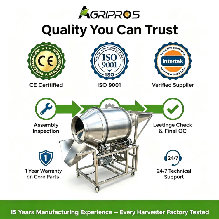 Agripros Stainless Steel Seed Coating Machine Rotary Drum Seed Dressing Machine Automatic Seed Mixer for Wheat Corn Bean — image 5