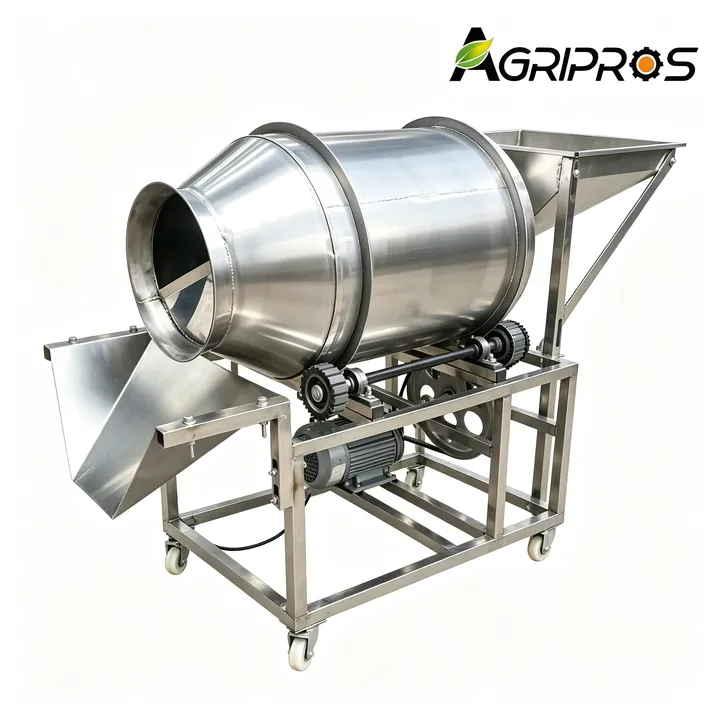 Agripros Stainless Steel Seed Coating Machine Rotary Drum Seed Dressing Machine Automatic Seed Mixer for Wheat Corn Bean — image 7