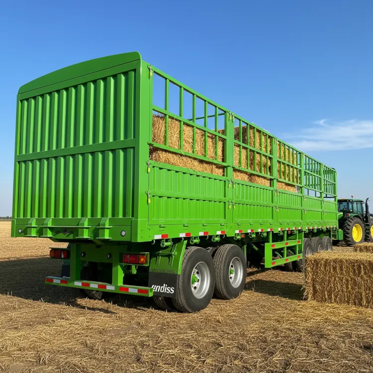 Farm Logistics Multi Axle Animal Carrier Semi Trailer Custom Steel Fence Rail 60-150Ton Stable Livestock Hauling Trailer — image 2