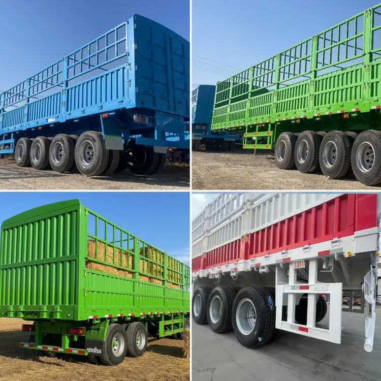 Farm Logistics Multi Axle Animal Carrier Semi Trailer Custom Steel Fence Rail 60-150Ton Stable Livestock Hauling Trailer — image 3