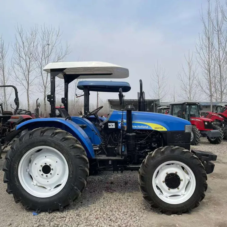 Second Used Holland 70hp Snh704 4wd Agriculture Tractor Available With Accessories — image 2