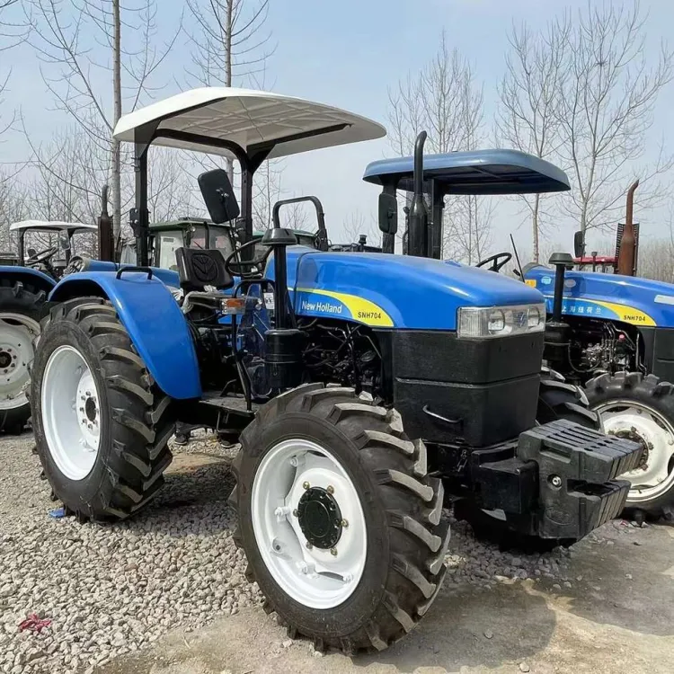 Second Used Holland 70hp Snh704 4wd Agriculture Tractor Available With Accessories — image 4