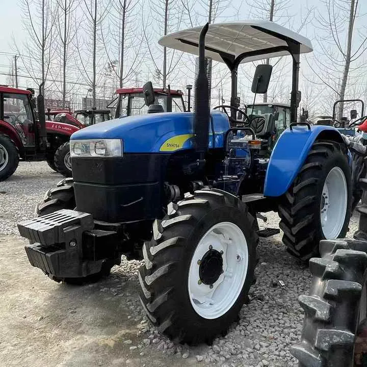 Second Used Holland 70hp Snh704 4wd Agriculture Tractor Available With Accessories — image 7