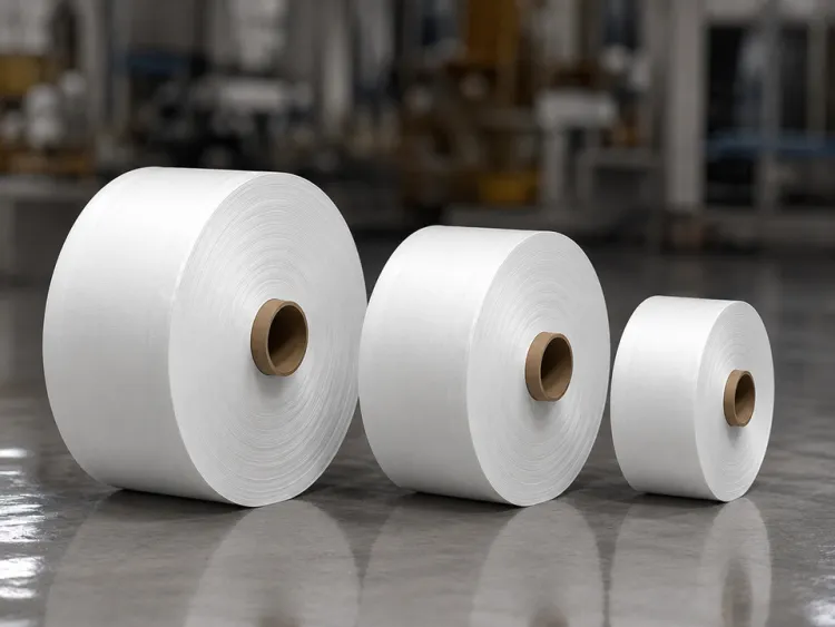 Plain PP Woven Fabric Roll Polypropylene Woven Cloth Roll for Grain Fertilizer Fabric Roll for Packaging Bags Manufacturing — image 1