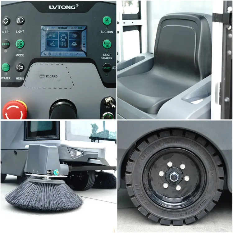 Self Propelled Industrial Street Sweeping Machine Outdoor Sweeper 9.5㎡ Filter Area USB Port Ambient Lighting — image 3