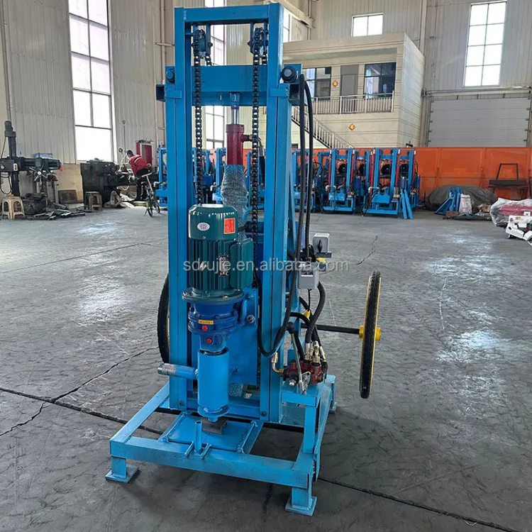 130m Deep Electric Rotary Hydraulic Water Well Drilling Rig with Engine and Pump Portable — image 2