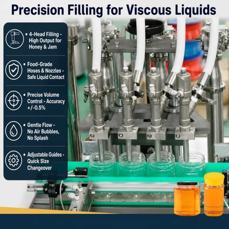 Juice Production Line/Apple Juice/Mango Juice Plastic Glass Bottle Piston Honey Jam Filling Production Machine Line — image 2