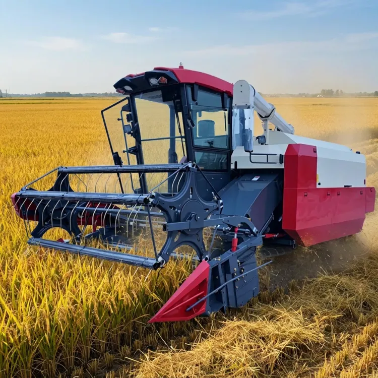 Wishope High Productivity Grain Harvester 5670*2560*2950mm Rubber Crawler Rice Full-Feed Harvesters with Cab — image 2