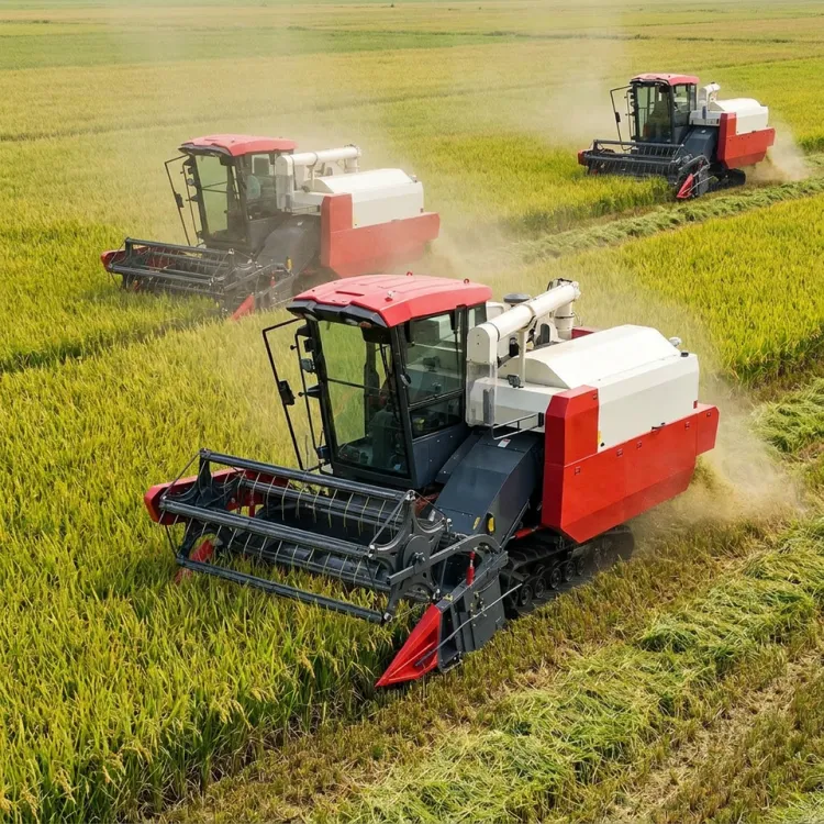Wishope High Productivity Grain Harvester 5670*2560*2950mm Rubber Crawler Rice Full-Feed Harvesters with Cab — image 4