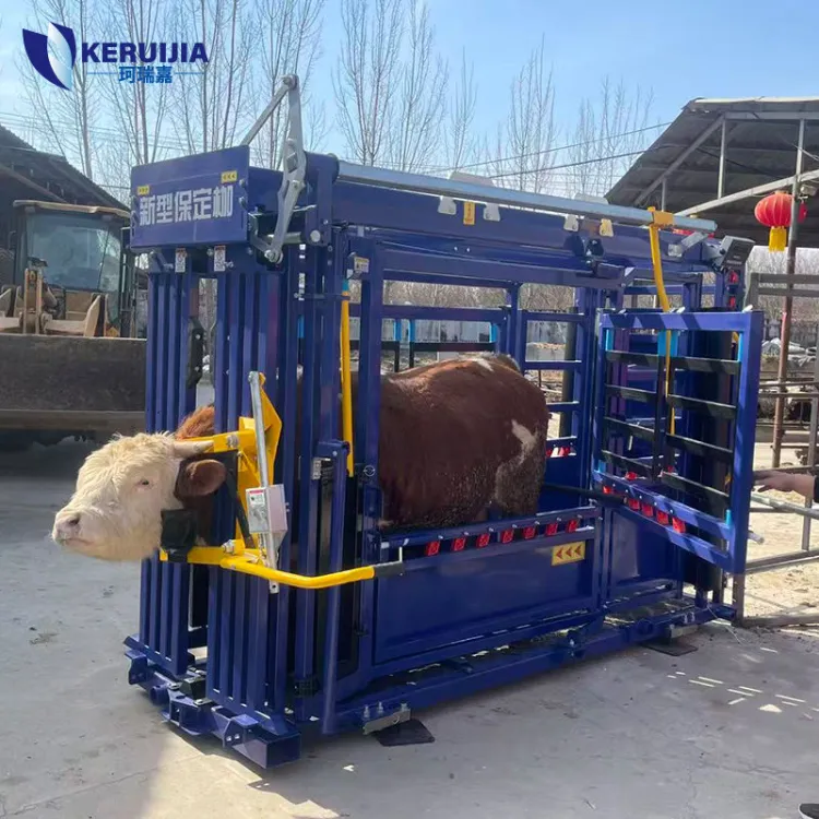 Portable Cattle Crush Heavy Duty Veterinary Restraint Tool for Livestock Farm Cattle Management — image 1