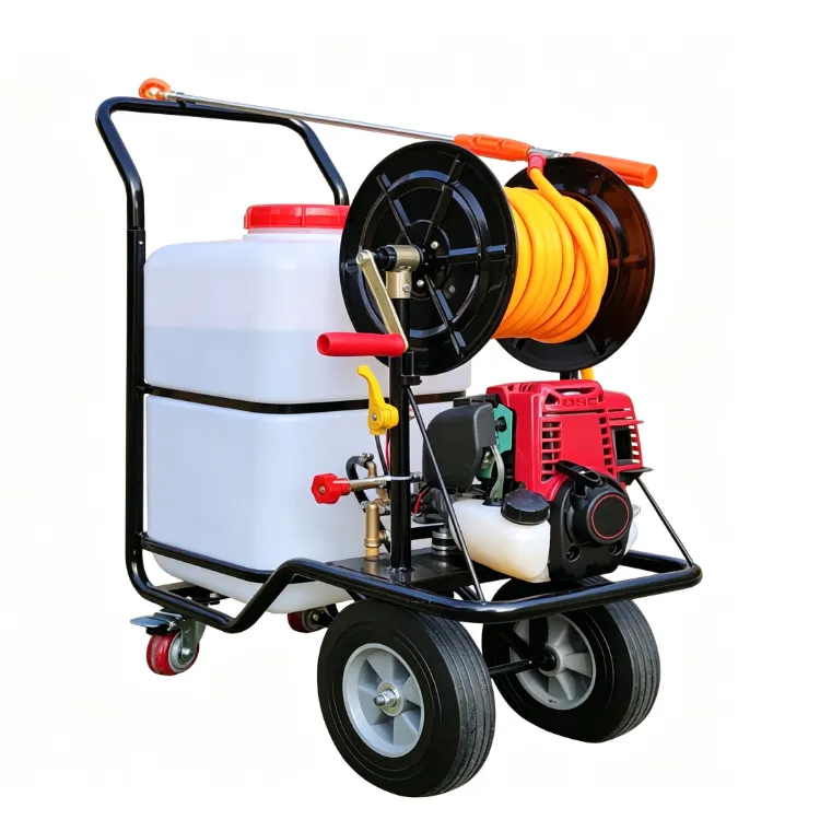 Wheeled Push Cart Garden Sprayer Gasoline High Pressure Agricultural Pesticide Disinfection Sprayer — image 5