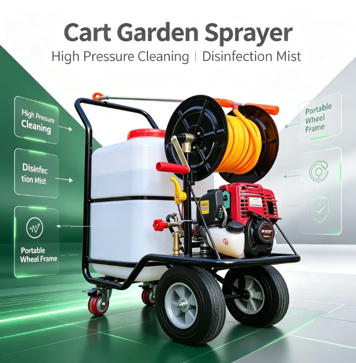 Wheeled Push Cart Garden Sprayer Gasoline High Pressure Agricultural Pesticide Disinfection Sprayer — image 6