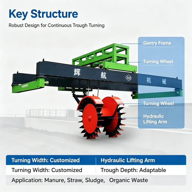 High Productivity Compost Turner Organic Waste Fermentation Mixing Machine Customizable 220V Fertilizer Making Equipment — image 4