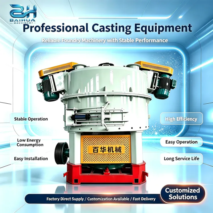 Foundry Sand Mixer Machine for Sand Reclamation System Line/ Green Sand Muller Mixer/ Rotor Type Sand Mixer Casting Machine — image 1