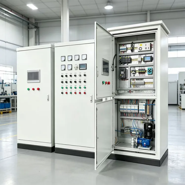 PLC Automation Control Cabinet IP55 Electrical Panel HMI Touch Screen Custom Industrial Assembly Hybrid Lock 1 Year Warranty — image 1