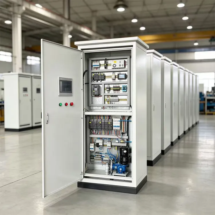 PLC Automation Control Cabinet IP55 Electrical Panel HMI Touch Screen Custom Industrial Assembly Hybrid Lock 1 Year Warranty — image 3