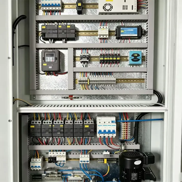PLC Automation Control Cabinet IP55 Electrical Panel HMI Touch Screen Custom Industrial Assembly Hybrid Lock 1 Year Warranty — image 4