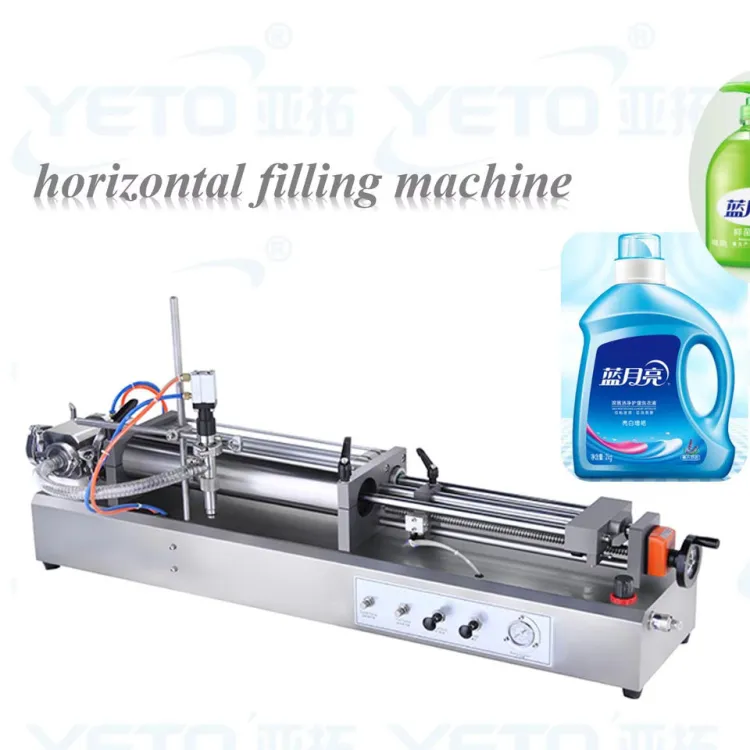 Semi Automatic Pneumatic Piston Filler Milk Juice Shampoo Lotion Detergent Edible Cooking Oil Bottle Filling Machine — image 1