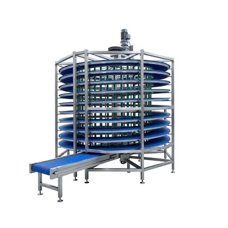 SS304 Spiral Cooling Conveyor for Bread Dessert Multi-layer Spiral Tower Conveyor Low-temperature Resistant Quick Freezing — image 1