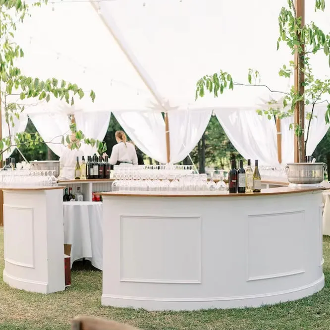 Customized White Wooden Bar Counter Modern Design for Indoor and Outdoor Use for Wedding Gym or Beer Wine Serving — image 4