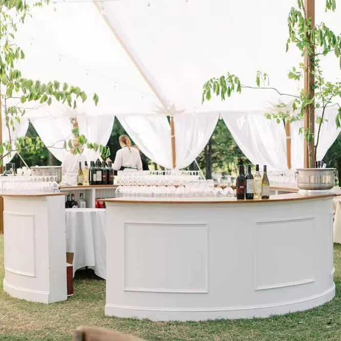 Customized White Wooden Bar Counter Modern Design for Indoor and Outdoor Use for Wedding Gym or Beer Wine Serving — image 5