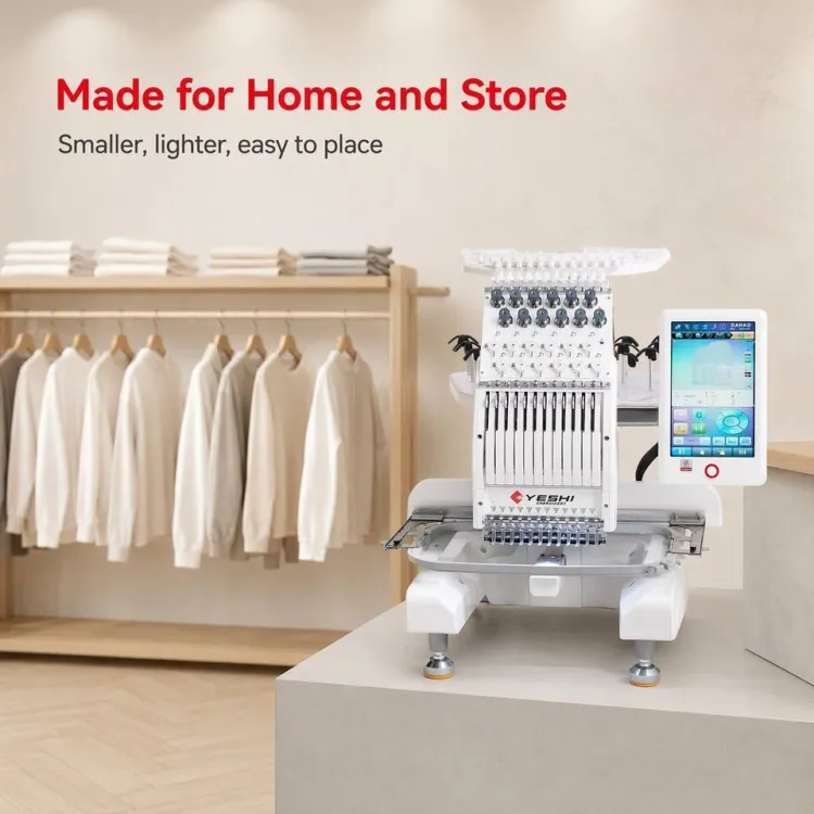 Flat Embroidery Machine Single Head 1201 Mini 300x200mm Area 1000 RPM For T Shirt Hoodie And Finished Garment Work — image 3