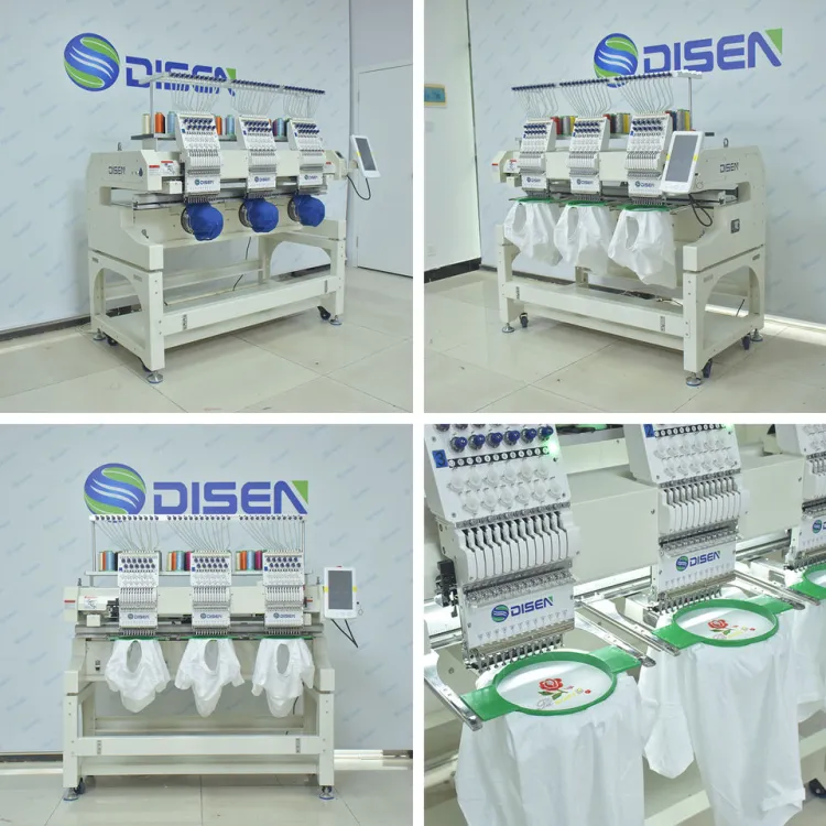 Pearl or Bead Sewing Embroidery 12 15 Colors 3 Heads Embroidery Machine Computerized Hat T-Shirt 3D logo Sewing Machine — image 2