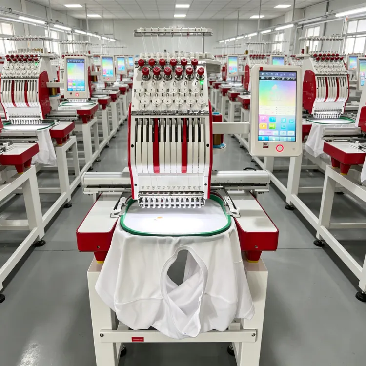 Commercial Computerized Embroidery Machine 12 Needles Multi Head for Cap T-Shirt Mass Production — image 1