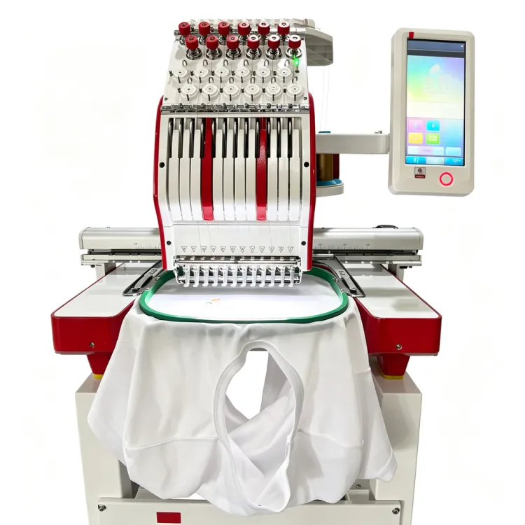 Commercial Computerized Embroidery Machine 12 Needles Multi Head for Cap T-Shirt Mass Production — image 4