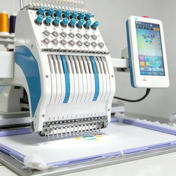 Commercial Computerized Embroidery Machine 12 Needles Multi Head for Cap T-Shirt Mass Production — image 5