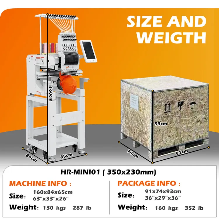 T-shirt Apparel Embroidery Machine Computerized One Head Embroidery Machine Flat Clothing Embroidery Machine — image 5