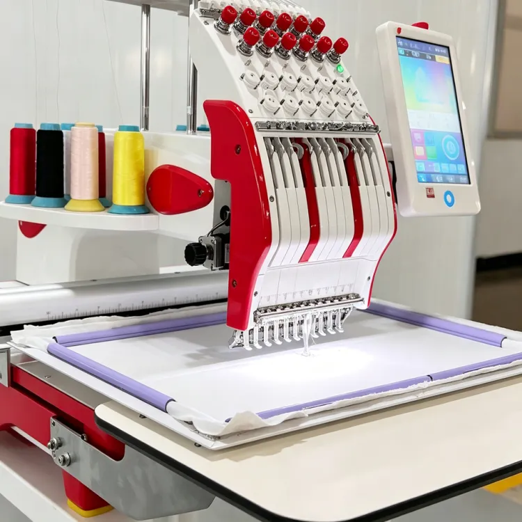 Commercial Computerized Embroidery Machine 12 Needles Multi Head for Cap T-Shirt Mass Production — image 6
