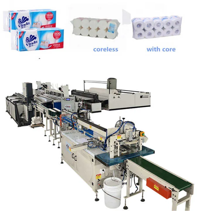 Small Automatic Toilet Paper Roll Rewinding Machine Cutting Machine Production Line — image 7