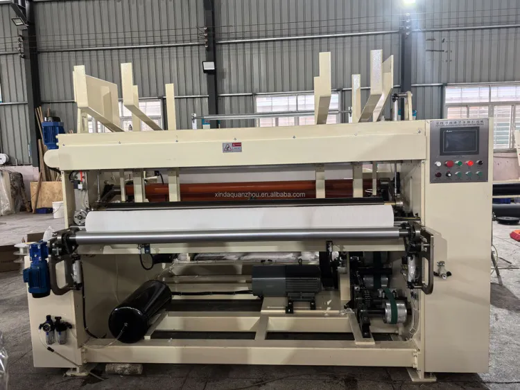 Xinda Machinery Toilet Paper Tissue Roll Rewinding Machine PLC Motor Bearing Engine High Speed 200-240m/min — image 4